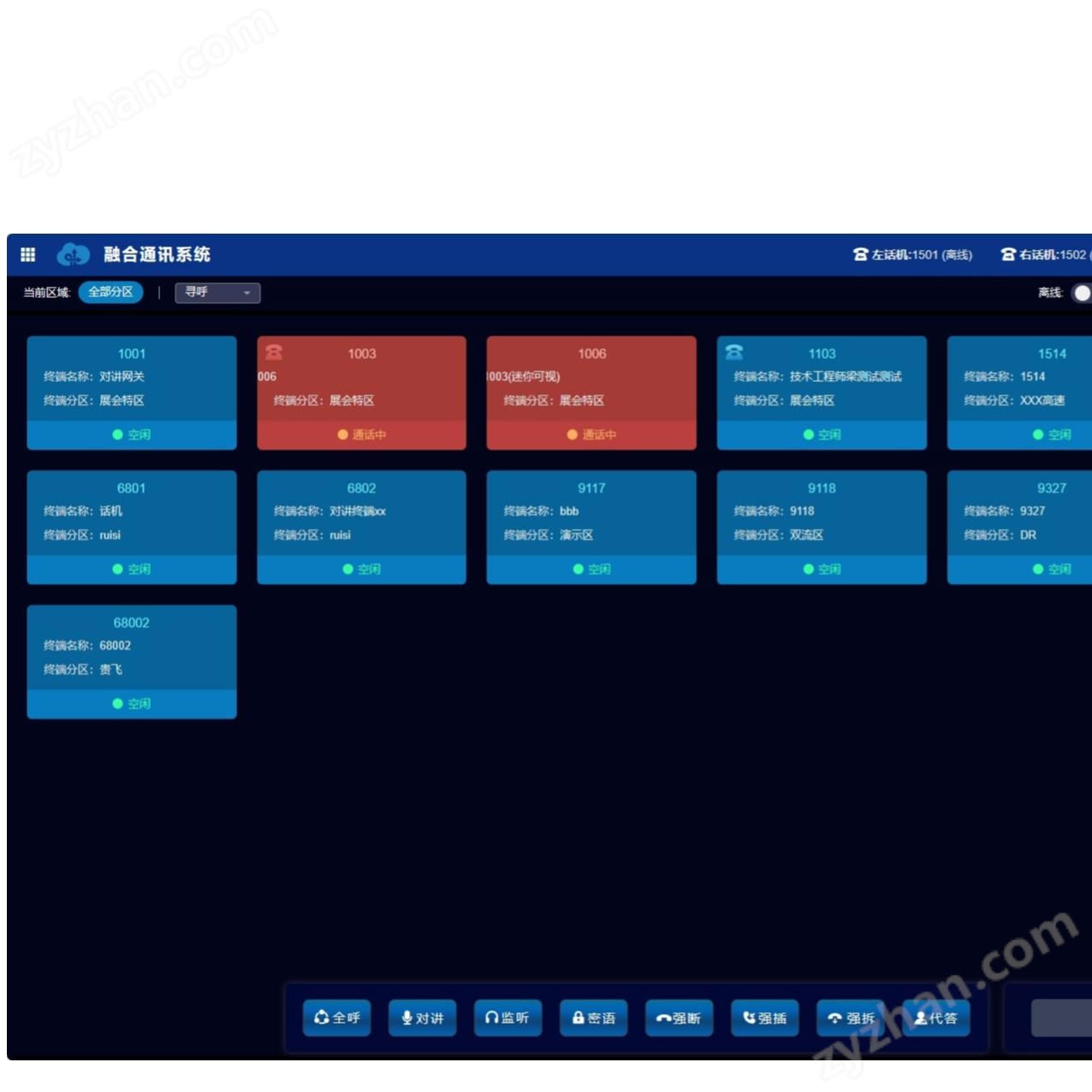 Dispatch broadcast emergency communication host server integrated communication PBX