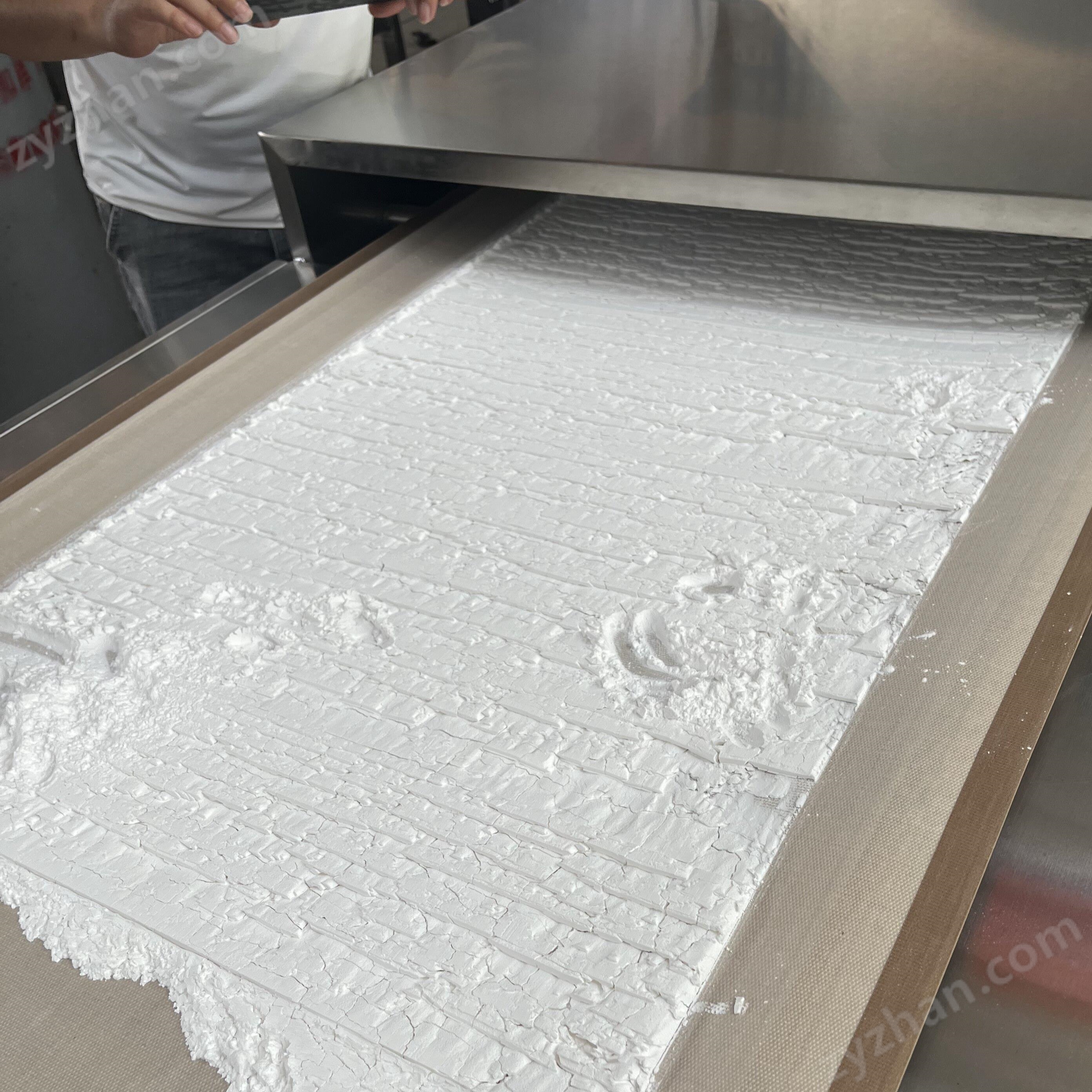 Microwave drying machine for polymer materials, microwave drying machine for chemical raw materials